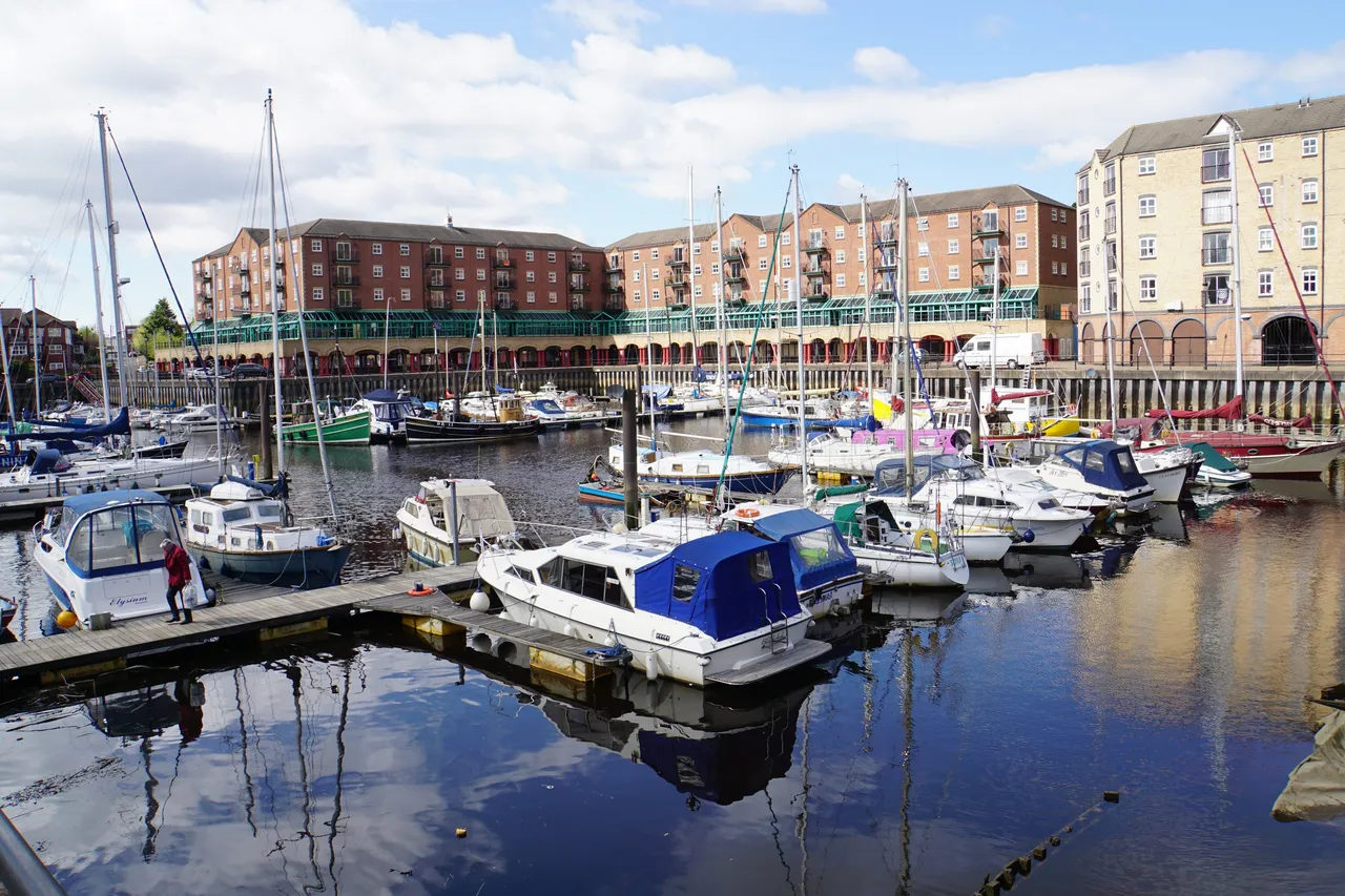 Boats moored on the pontoons at St Peters Marina